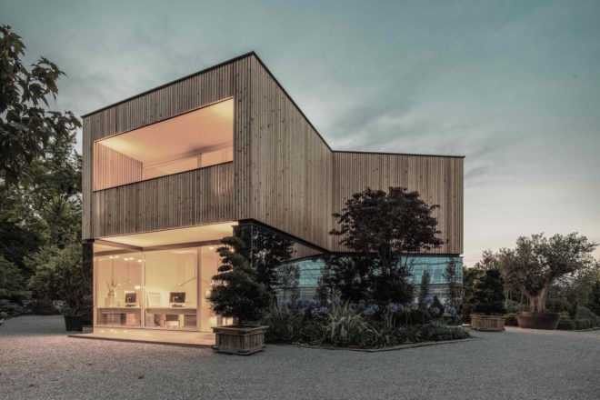 52 Cubic Wood by JOSEP and Atelier Gerhard Haumer, timber office design, timber building sequesters carbon, low-carbon footprint office, wood office,