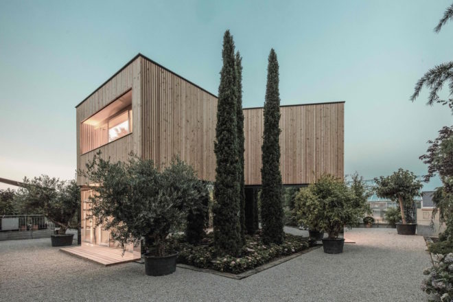 52 Cubic Wood by JOSEP and Atelier Gerhard Haumer, timber office design, timber building sequesters carbon, low-carbon footprint office, wood office,