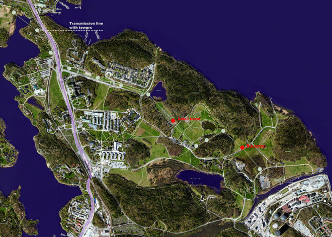 Anders Berensson Architects, stockholm, power towers, urban national park, Norra Djurgården, Swedish Royal Court