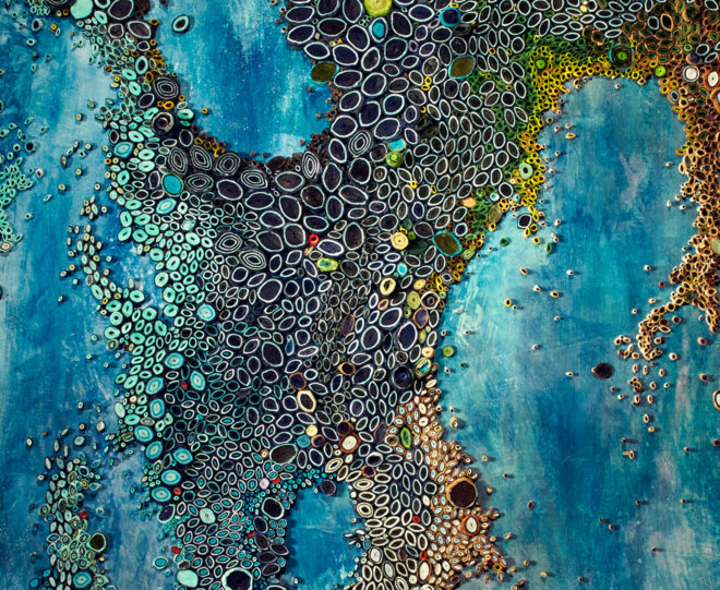 amy genser, paper art, coral reefs, paper murals, mural, nature art, Nemours/Alfred I. duPont Hospital for Children, affordable air fair hempstead, Bergdorf Goodman