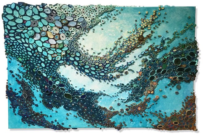 amy genser, paper art, coral reefs, paper murals, mural, nature art, Nemours/Alfred I. duPont Hospital for Children, affordable air fair hempstead, Bergdorf Goodman