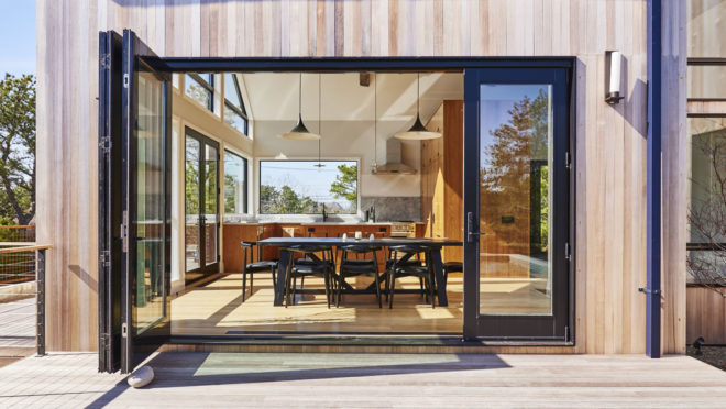 Studio Zung, Atelier 2016 residence, Hamptons, swimming pool, salvaged building materials, intelligent residence, luxury residence, Long Island, green architecture, oak flooring, wooden deck, traditional architecture