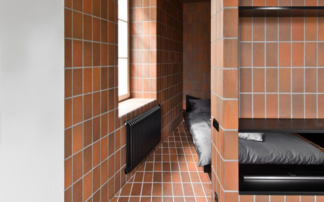 Bazillion apartment, tiny apartment, Lithuania, YCL Studio, open-plan, terracotta, green interior, interior design, natural light