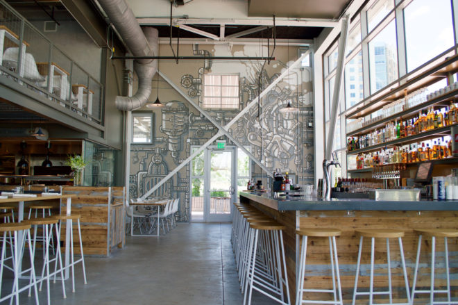 austin, texas, seaholm power plant, art deco, adaptive reuse, stg design, boiler nine bar + grill, La Corsha Hospitality Group