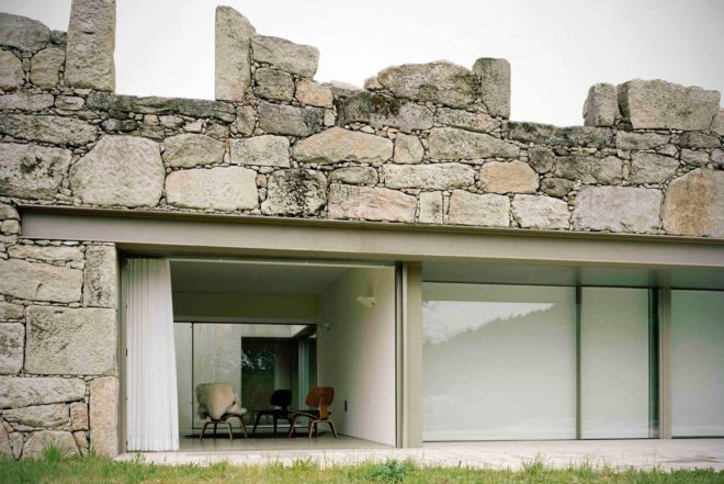 Brandao Costa Architects, renovated home, Melgaço, Portugal, stone house, rural house, modern interiors, Eames furniture