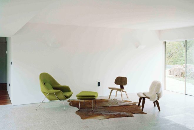 Brandao Costa Architects, renovated home, Melgaço, Portugal, stone house, rural house, modern interiors, Eames furniture