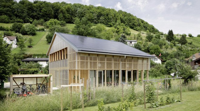 Casa C, HHF Architects, prefab home, Switzerland, solar powered, prefab, affordable housing, green architecture, insulation
