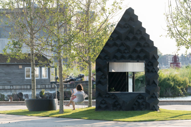 dus architects, 3d printed home, urban cabin, 3d printed cabin, micro home, 3d printed micro home, tiny house, tiny home, 3d printed bathtub, dutch architecture, amsterdam cabin, sustainable housing