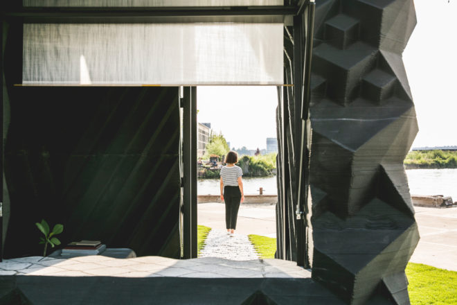 dus architects, 3d printed home, urban cabin, 3d printed cabin, micro home, 3d printed micro home, tiny house, tiny home, 3d printed bathtub, dutch architecture, amsterdam cabin, sustainable housing