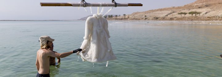 Salt Bride, Sigalit Landau, Salt Bride by Sigalit Landau, Marlborough Contemporary, Dead Sea, art, salt, art gallery, art exhibit, photography, underwater photography, dress, salt dress