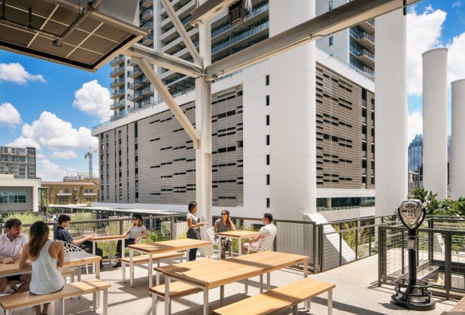 austin, texas, seaholm power plant, art deco, adaptive reuse, stg design, boiler nine bar + grill, La Corsha Hospitality Group