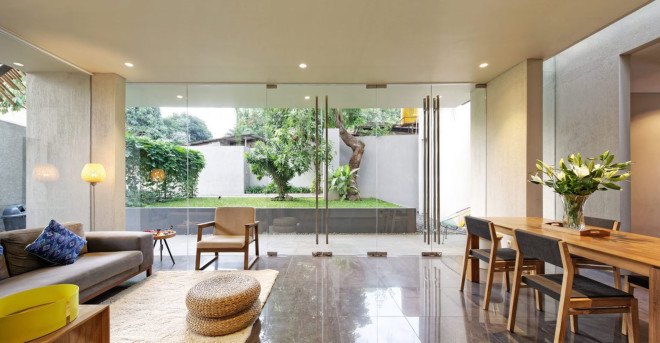 Wahana Architects, DeeRoemah house, natural ventilation, cross ventilation, Jakarta, green renovation, reused materials, skylight, natural light, shade structure, green architecture