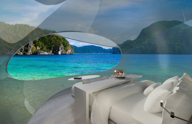Driftscape by HOK, Driftscape by HOK in the Radical Innovation Awards, 2016 Radical Innovation Awards, futuristic hotel pod, floating hotel pod, floating hotels, drone technology hotel room,