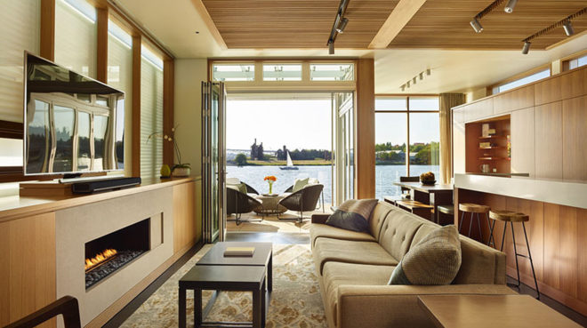 floating homes, Lake Union, floating residence, Seattle, Vandeventer + Carlander Architects, Dunn Floating Residence, green architecture, exotic wood, ceramic, natural light, waterfront, glass facade