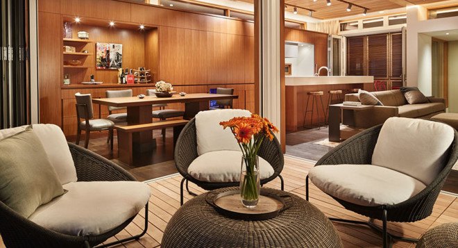 floating homes, Lake Union, floating residence, Seattle, Vandeventer + Carlander Architects, Dunn Floating Residence, green architecture, exotic wood, ceramic, natural light, waterfront, glass facade