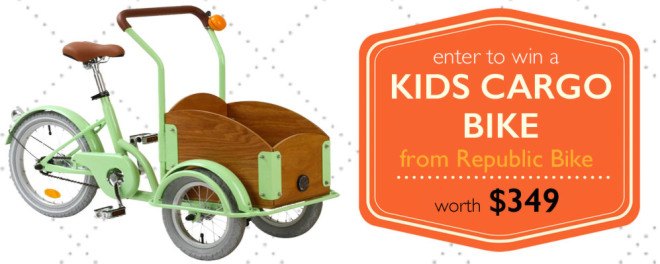 republic bike, republic bike kids cargo bike, kids cargo bike, kids bike, kids cargo trike, kids cargo tricycle, kids cargo bicycle, kids cargo bike, cargo bike for kids, mini cargo bike, bikes for kids, green kids, eco kids, cargo bike giveaway, win a kids cargo bike, kids cargo bike giveaway, win a republic bike, win a bike for back to school