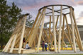 Hoop Dance Gathering Place, Mohawk College, Brook McIlroy, indigenous people, Canada, Aboriginal, open air pavilion, timber pavilion, green architecture, traditional construction techniques