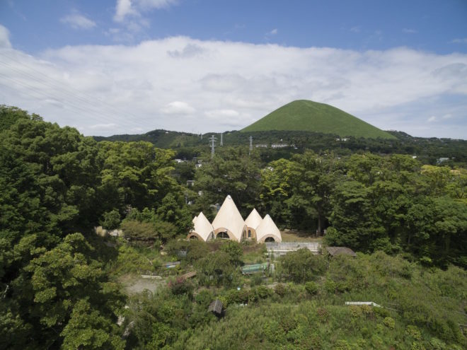 JIKKA by Issei Suma, teepee shaped architecture, architecture for elder care, teepee-shaped architecture in Japan, wheelchair accessible bath