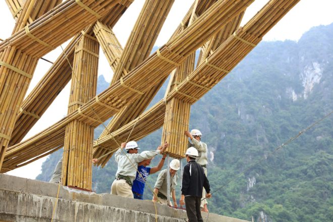 Kim Boi Bamboo Restaurant by Tran Ba Tiep, bamboo bearing structure restaurant, ecotourism restaurant in Hoa Binh, Kim Boi Bamboo Restaurant in Hoa Binh, bamboo restaurant, bamboo architecture in Vietnam