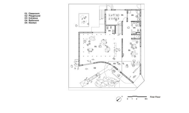 mad architects, japan, Okazaki, aichi prefecture, kindergarten, adaptive reuse, natural wood, renovation, japanese school, clover house