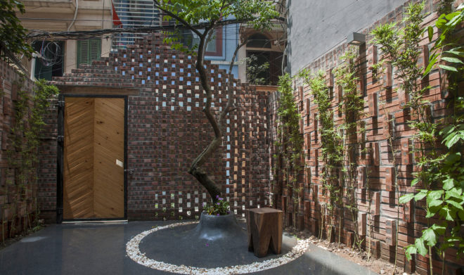Maison T, Nghia-Architect, Hanoi, perforated brick, flexible spaces, garden space, flexible layout, green architecture, small houses