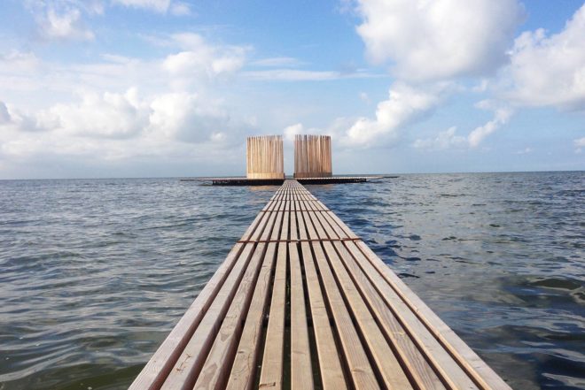 Marc van Vliet, sun observatory, Drie Streken, Dutch design, The Netherlands, Terschelling, Oerol Festival, rising tides, floating pavilion,