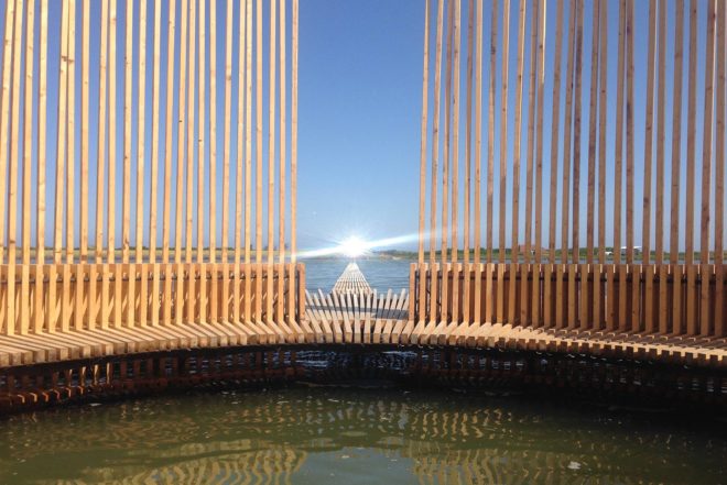 Marc van Vliet, sun observatory, Drie Streken, Dutch design, The Netherlands, Terschelling, Oerol Festival, rising tides, floating pavilion,