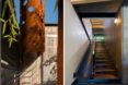 Measured Architecture, 90% recycled, Cloister House, Vancouver, playful elements, Japanese stone mason, Tamatsu Tongu, artist Fei Disbrow, weathering steel ladder, recycled bungalow