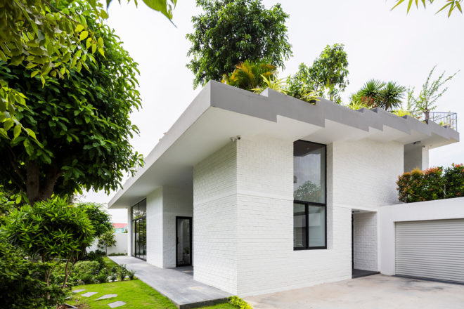 vietnam, Vo Trong Nghia Architects, nha trong, green roof, brick home, daylight, natural light, tile roof, landscape architecture