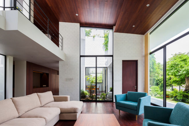 vietnam, Vo Trong Nghia Architects, nha trong, green roof, brick home, daylight, natural light, tile roof, landscape architecture