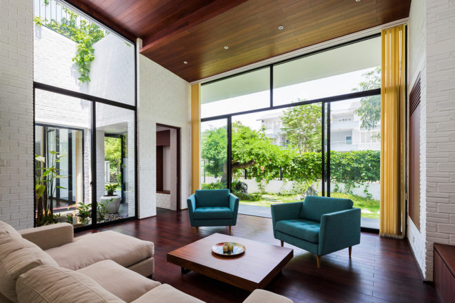 vietnam, Vo Trong Nghia Architects, nha trong, green roof, brick home, daylight, natural light, tile roof, landscape architecture