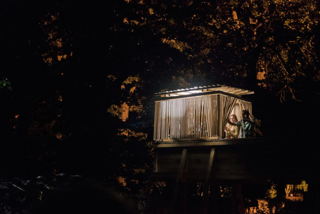 Night Train by Building Works Unit, Night Train at Cēsis Beer Brewery, Night Train by RTU International Architecture Summer School, kinetic installations, Latvian pine installations, Cēsis Beer Brewery adaptive reuse