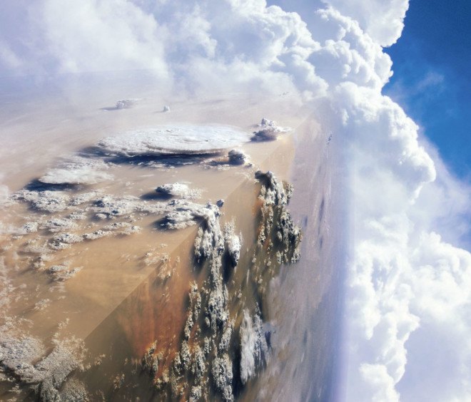 petey ulatan, digital art, cubic landscapes, cube shaped world, digital images, image editing, science fiction