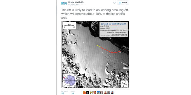 larsen c ice shelf, antarctic peninsula rift, larsen c rift, antarctic ice shelf rift, antarctic shelf crack, larsen c shelf crack, antarctica and climate change, antarctica iceberg, larsen c iceberg, larsen c ice calving event, antarctica ice calving