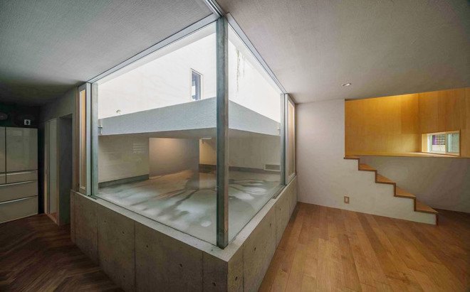 Puddle house, Japan, rainwater collection, rainwater, Masaki Yoneda, green architecture, rainfall, James Turrell, Japan, natural light