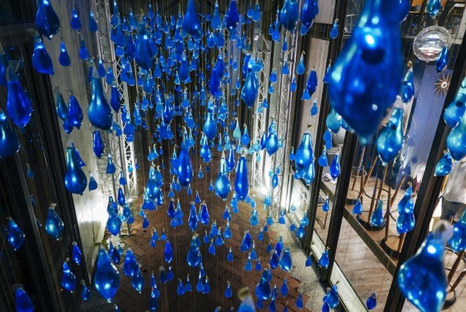 Rain Interactive in Kaohsiung by Luzinterruptus, Pier-2 Art Center and Luzinterruptus, Rain Interactive at Pier-2 Art Center, environmental art installation in Taiwan, condom art installation