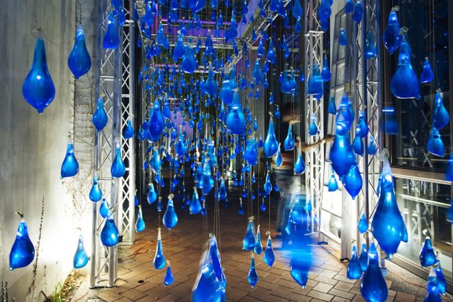 Rain Interactive in Kaohsiung by Luzinterruptus, Pier-2 Art Center and Luzinterruptus, Rain Interactive at Pier-2 Art Center, environmental art installation in Taiwan, condom art installation