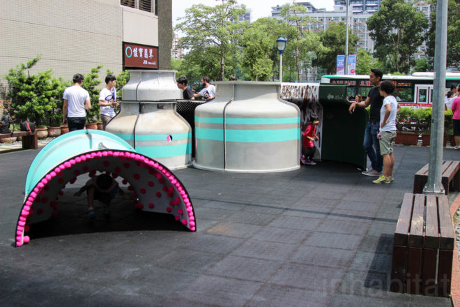 Re-create Taipei by Basurama, World Design Capital Taipei projects, World Design Capital project by Basurama, Basurama and AGUA Design, Basurama and City Yeast, trash into playgrounds, playgrounds made from trash, playgrounds with recycled materials