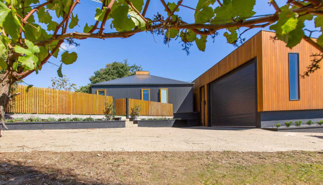 Red Hill Residence, Finnis Architects, vineyard, wine cellar, Australia, timber, steel, rammed earth, green architecture, glass balustrades, skylights, natural light