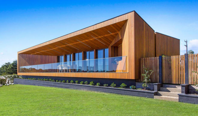 Red Hill Residence, Finnis Architects, vineyard, wine cellar, Australia, timber, steel, rammed earth, green architecture, glass balustrades, skylights, natural light