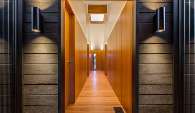 Red Hill Residence, Finnis Architects, vineyard, wine cellar, Australia, timber, steel, rammed earth, green architecture, glass balustrades, skylights, natural light