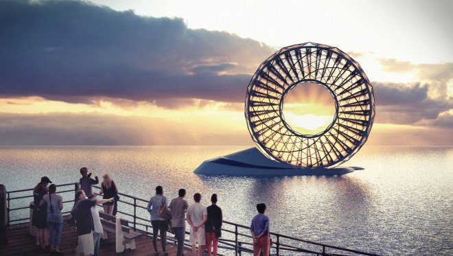 Ring Garden, Ring Garden Alexandru Predonu, LAGI 2016 finalists, LAGI 2016 Santa Monica, rotating desalination plant, rotating Ring Garden, solar powered desalination, algae bioreactor, Santa Monica Pier design competition, Santa Monica Pier LAGI, rotating solar-powered ring garden