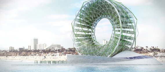 Ring Garden, Ring Garden Alexandru Predonu, LAGI 2016 finalists, LAGI 2016 Santa Monica, rotating desalination plant, rotating Ring Garden, solar powered desalination, algae bioreactor, Santa Monica Pier design competition, Santa Monica Pier LAGI, rotating solar-powered ring garden