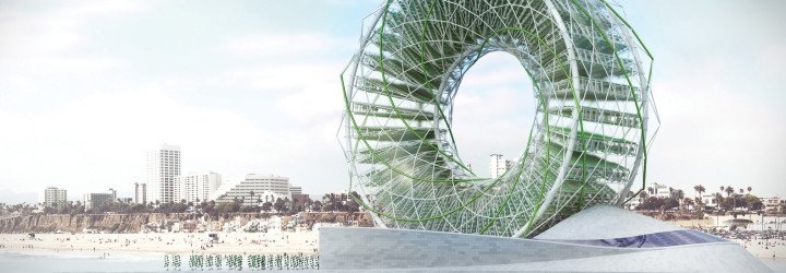 Ring Garden, Ring Garden Alexandru Predonu, LAGI 2016 finalists, LAGI 2016 Santa Monica, rotating desalination plant, rotating Ring Garden, solar powered desalination, algae bioreactor, Santa Monica Pier design competition, Santa Monica Pier LAGI, rotating solar-powered ring garden