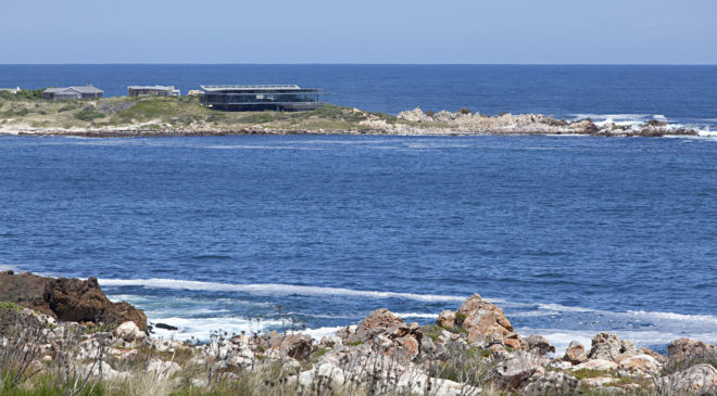 Rooiels Beach House, Elphick Proome Architects, seaside house, Cape Town, vacation house, South Africa, hydraulic shutters, hydraulic power, glass facade, timber shutters, hardwood, steel-framed building, natural light, green architecture
