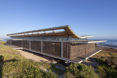 Rooiels Beach House, Elphick Proome Architects, seaside house, Cape Town, vacation house, South Africa, hydraulic shutters, hydraulic power, glass facade, timber shutters, hardwood, steel-framed building, natural light, green architecture