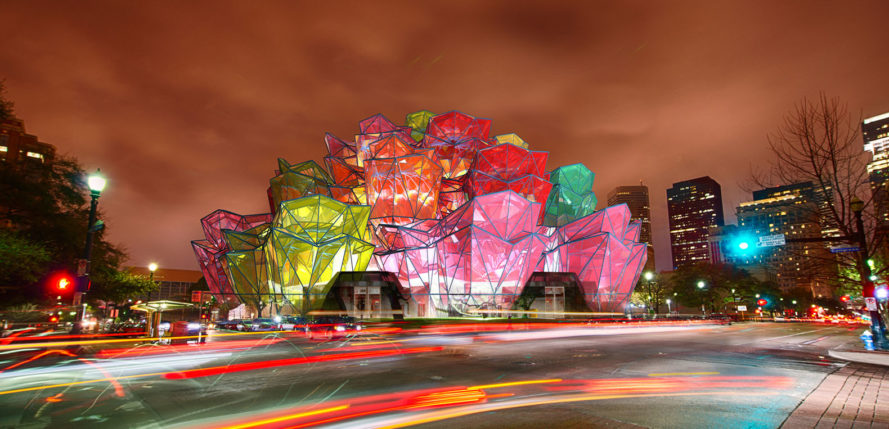 Vasily Klyukin, Rose Pavilion, glass pavilion, pavilion, green museum, interior lighting, green architecture