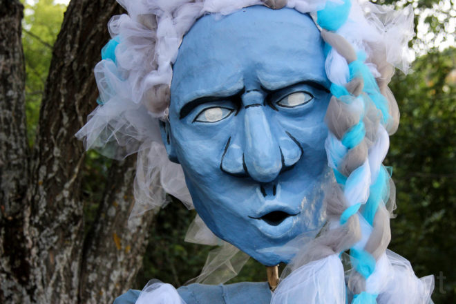 SCAD Lacoste, SCAD Lacoste puppets, puppets by Sam Lasseter, SCAD puppets, SCAD puppet parade, SCAD Hong Kong puppet parade, SCAD Atlanta puppet parade, SCAD Savannah puppet parade, papier-mâché puppets,