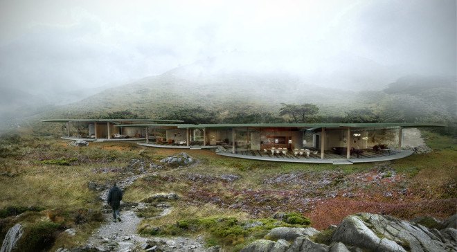 Sea Song residence, Big Sur, Form4 Architecture, net-zero energy, net-zero, xeriscaping, self-cleaning glass, pavilions, green architecture, rainwater harvesting