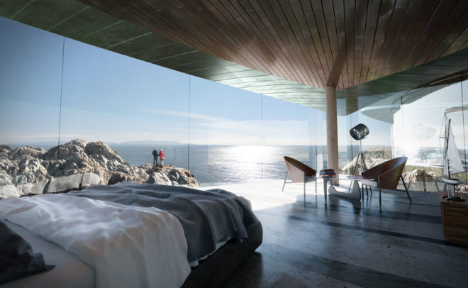 Sea Song residence, Big Sur, Form4 Architecture, net-zero energy, net-zero, xeriscaping, self-cleaning glass, pavilions, green architecture, rainwater harvesting